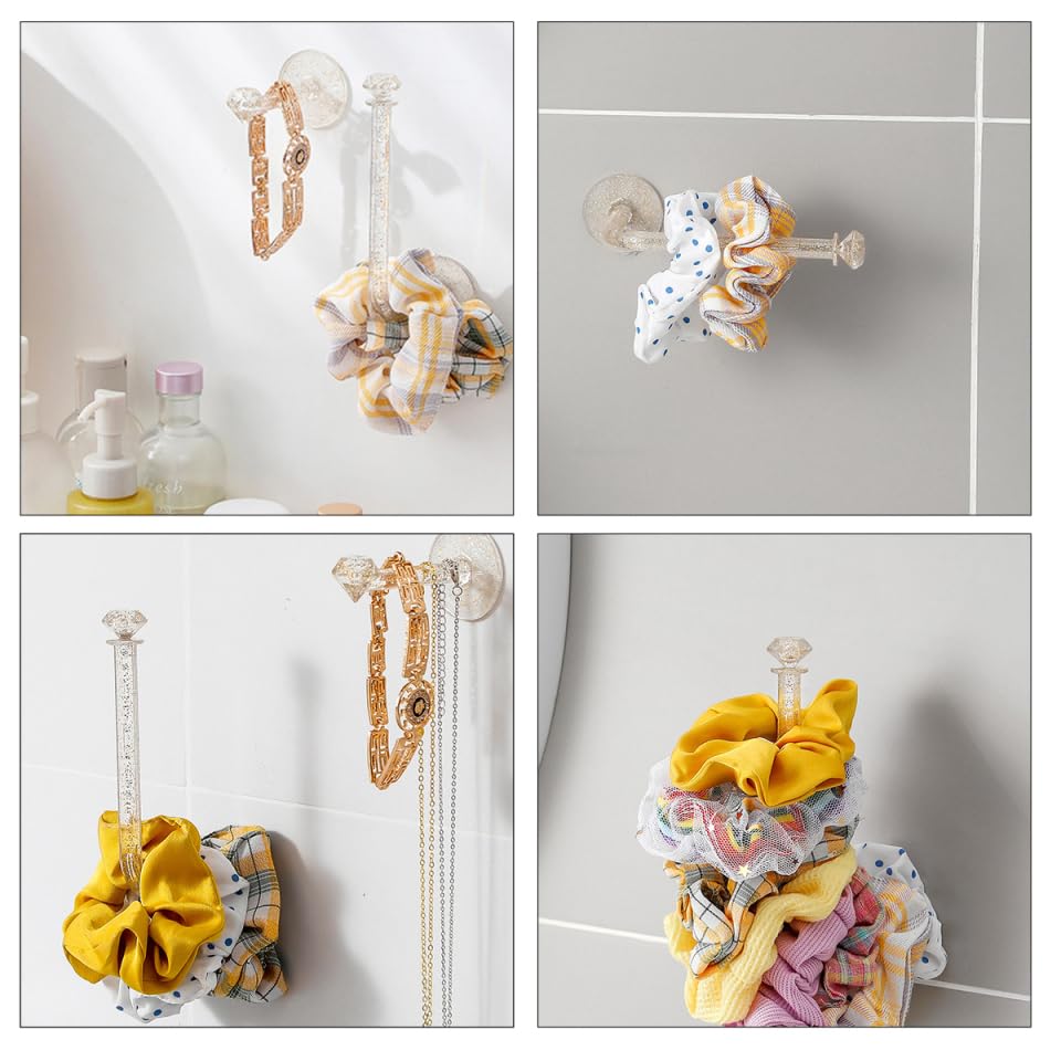 Veemoon 6Pcs Hairband Storage Hooks Wall-Mounted Hair Tie Organizer and Stylish Hair Ring Display for Boy Girl Accessories Holder for Scrunchies and Jewelry