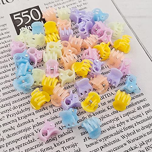 50 PCS Mini Hair Claw Clips， Bangs Strong Grip Multifunction Clamp Clips. (Jelly color) - color: Jelly color