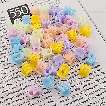 50 PCS Mini Hair Claw Clips， Bangs Strong Grip Multifunction Clamp Clips. (Jelly color) - color: Jelly color