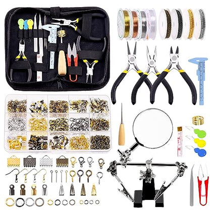 Glarks 1489Pcs Jewelry Making Kit - Supplies with Pliers, Wires, Findings for Making and Repair - size: 1480pcs