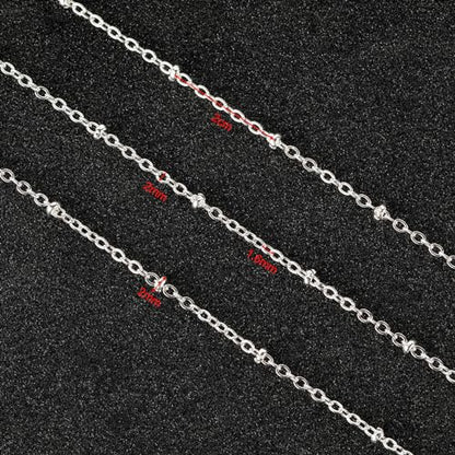 UMAOKANG 10 Meters Silver Necklace Chains Bulk Beaded Chain for Jewelry Making Silver Plated Brass Jewelry Chain Roll with Jump Rings and Lobster Clasps - color: Silver Cross Bead