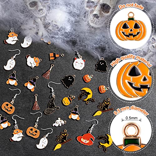 Halloween Charms for Jewelry Making, 50Pcs Earring Charm for Bracelets | Enamel Pendant Charms