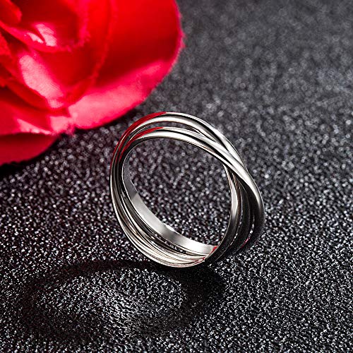 Dankadi Minimalist 925 Sterling Silver Triple Ring - Women's Glamour Jewelry Cocktail Party Unisex Accessories 5# -11#