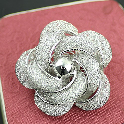 Brooches Fashionable and Refined Hollow-Out Breastpin for Girls Ladies and Women | Clothes Pin | Brooches and Pins for Women | Daisy Pin | Ladies Jewelry | Flower Brooch - color: White