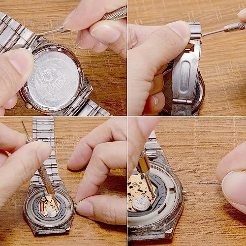 Ginsco 460 Pcs 6-25mm Diameter 1.5mm Stainless Steel Watch Band Spring Bars Link Pins with Strap Link Pin Remover Watch Repair Kit