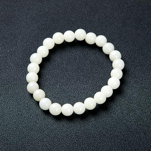 Healing Bracelet For Women,Wooden White Bracelets,Anxiety Bracelet,Chakra Beaded Bracelets,Healing Stones,Yoga Bead Bracelet,Calming Stretch Bracelet, Stress Relief Gifts For Women