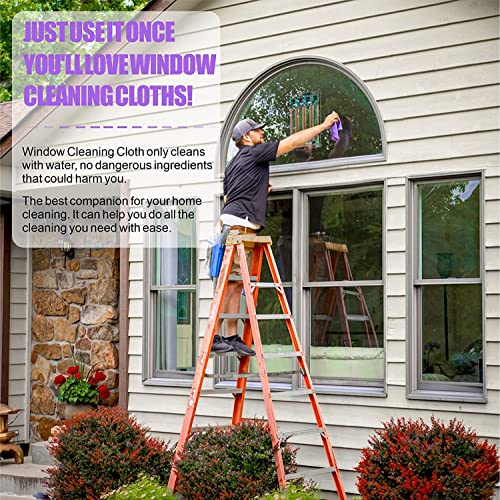 Longmann NorwexWindow Cleaning Cloth, Glass Cloth, Only Use Water, No Chemical Needed, Streaks Schatches Free, Just Add Water (Purple 1 Pack) - color: Purple 1 Pack