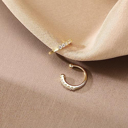 SLUYNZ Sterling Silver No Piercing Earrings Cuff for Women Cartilage Earrings Helix Earrings - color: A-18K Gold Plated