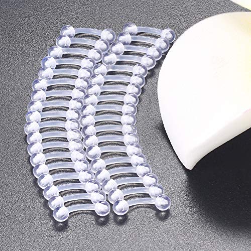 16G Clear Plastic Curved Barbells Eyebrow Ring Snake Eyes Tongue Rings Acrylic Bioflex Cartilage Helix Tragus Earrings Nipple Belly Lip Ring Piercing Retainer Length 6mm 8mm 10mm 12mm 36pcs - color: 36Pcs 16G 6mm