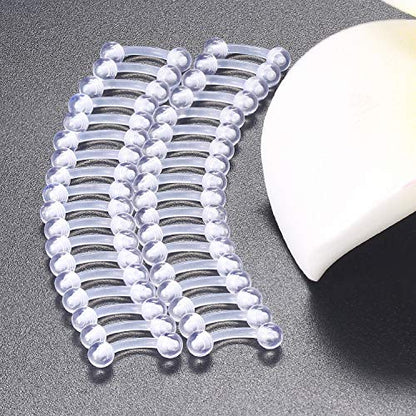 16G Clear Plastic Curved Barbells Eyebrow Ring Snake Eyes Tongue Rings Acrylic Bioflex Cartilage Helix Tragus Earrings Nipple Belly Lip Ring Piercing Retainer Length 6mm 8mm 10mm 12mm 36pcs - color: 36Pcs 16G 6mm