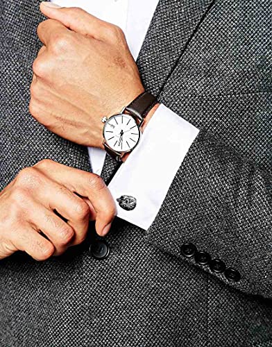Flairs New York Gentleman's Premium Handmade Artisan Tie Bars Clips Cufflinks - size: Medium, style: Gunmetal Lion Heads Cufflinks (1 Pair)