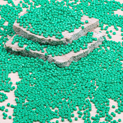 2mm Glass Seed Beads Bulk, Light Green 12/0 Tiny Round Seed Bead, Small Mini Pony Craft Beads for Bracelet Necklace Wrist Jewelry Making Beading Weaving DIY Crafts Supplies - color: Light Green