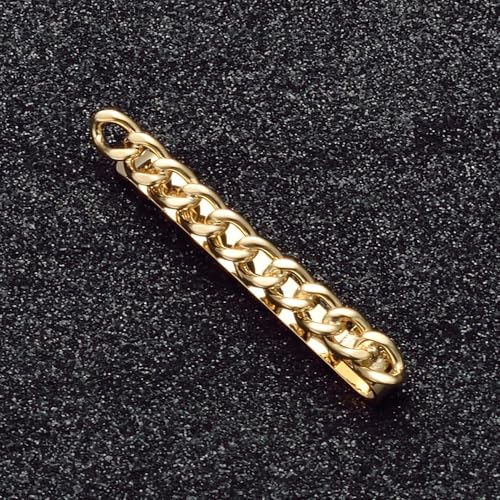 Mens Chain Tie Clips For Men Unique Silver Black Gold Tie Bar Round Stainless Steel Tie Clip - style: GOLD