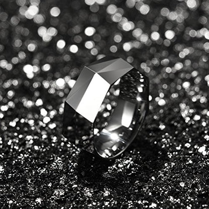 THREE KEYS JEWELRY Tungsten Wedding Band for Men Women Silver Hammered | 2mm, 8mm, Engagement Gift, Comfort Fit, Silver, Hammered - color: Silver 8mm C