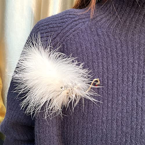 Vctitil 2Pcs Vintage Feather Swan Brooch Pin for Women Girls, Black White Swan Crystal Animal Badge Brooches Lapel Pins Dress Jewelry Gift