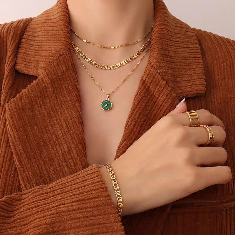 SOFYBJA 18k Gold Plated Personalized Chunky Cuban Oval Link Chain Bracelets for Men Toggle Rope Bracelet Jewelry for Women - style: Flat Cuban Chain Link Bracelet