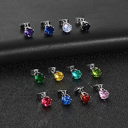 Multicolor Crystal Dangle Studs Earrings Set for Women 925 Silver Hypoallergenic Dangle Earrings Leverback Drop Earring Fashion Cubic Zirconia Leverback Stud Earring Sets Trendy Cubic Zirconia Jewelry Gifts for Women - style: 12-S-S