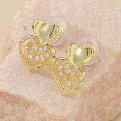 Ear Cuffs Earrings for Women Non Piercing Cartilage Cuff Wrap Clip on Earrings Trendy Pearl Rhinestone Tassel Chain Earrings Jewelry for Women - color: CZ Heart Ear Cuff
