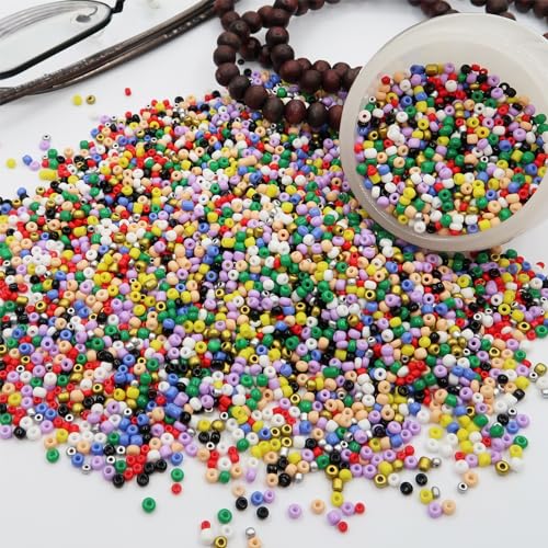 Gold 12/0 Glass Seed Beads, 11000pcs Small Pony Bulk 2mm Glass Loose Spacer Beads for Friendship Bracelet Necklace Earring Jewelry Making DIY Craft - color: Gold, size: 2mm - 11000Pcs