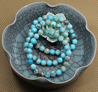 Angelstones Gemstones 8mm Round Beads Healing Crystal Bracelet for women | Natural Gemstone, Handmade Gifts for Women, Healing Crystal Round Beaded Stretch Bracelets, Unisex Jewelry for Women and Men - color: Turquoise Green Sea Sediment Jasper