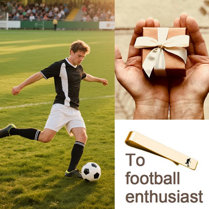 Mens Airplane Tie Clip for Boyfriend Husband Son Flight Attendant Accessories for Men - style: Gold Football
