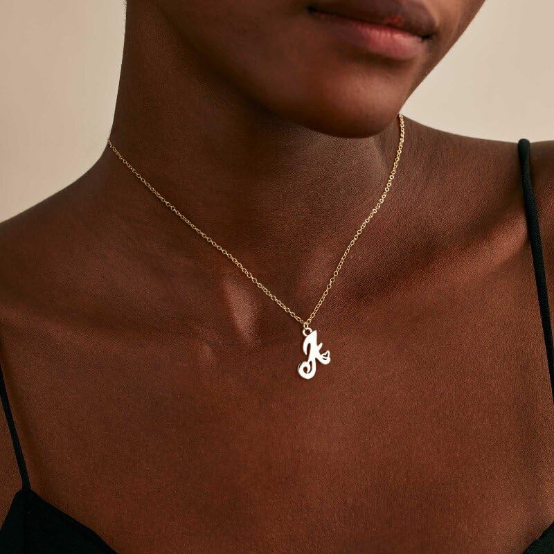 Dainty Initial Necklace for Women- 14K Gold Plated Tiny Cute Letter Pendant with Heart Custom Monogra Necklace, Birthday Gifts for Women Jewelry - style: T