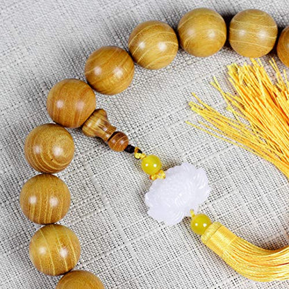 Zen Dear Natural Golden Sandalwood Mexican Bocote Mala Prayer Bead Bracelet Link Wrist Necklace Mala Beads - style: 20mm 21 beads Boutique