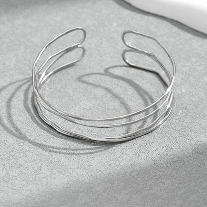 Arm Cuff for Women Layered Armlet Open Adjustable Arm Cuff Gold Silver Upper Arm Cuff Bracelet Minimalist Armband Trendy Jewelry - color: 3Pcs Silver