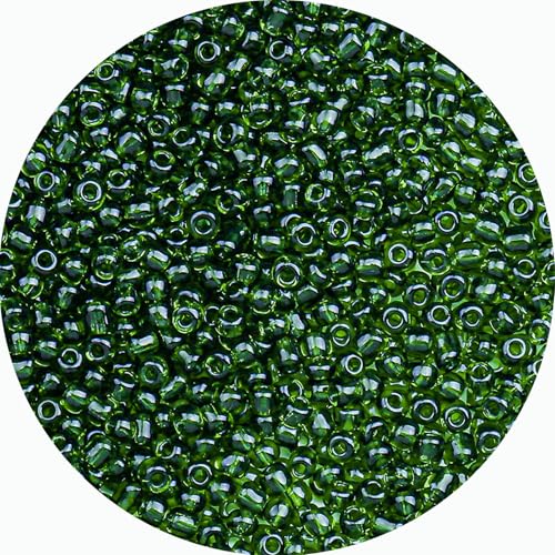 Legefo 4mm Glass Seed Beads Bulk, Green Transparent 6/0 Small Mini Pony Seed Beads, Tiny Round Craft Bead for Bracelet Necklace Wrist Jewelry Making Beading Weaving DIY Crafts Supplies, 1000pcs - color: Green Transparent