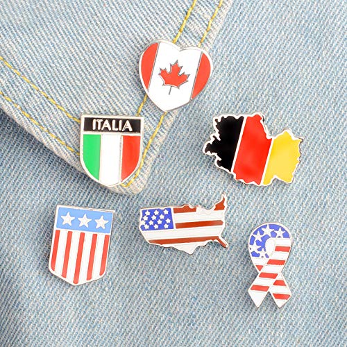 Premium Handmade Enamel Lapel Pin Brooch Badge - color: American Ribbon, size: 1 Pin