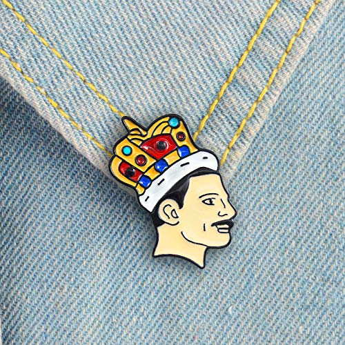 Premium Handmade Enamel Lapel Pin Brooch Badge - color: Freddie with Crown, size: 1 Pin