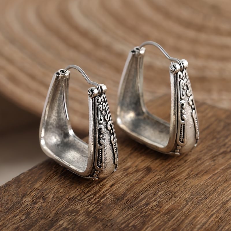 Retro Exaggerated Drop Earrings Personality Vintage Carved Dangle Earrings Daily Accessories Party Valentine's Day Jewelry Gifts for Women - style: Retro Style 1-1