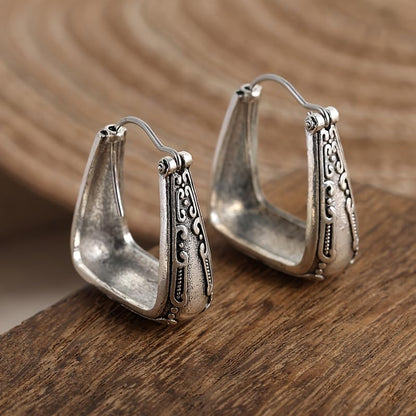 Retro Exaggerated Drop Earrings Personality Vintage Carved Dangle Earrings Daily Accessories Party Valentine's Day Jewelry Gifts for Women - style: Retro Style 1-1