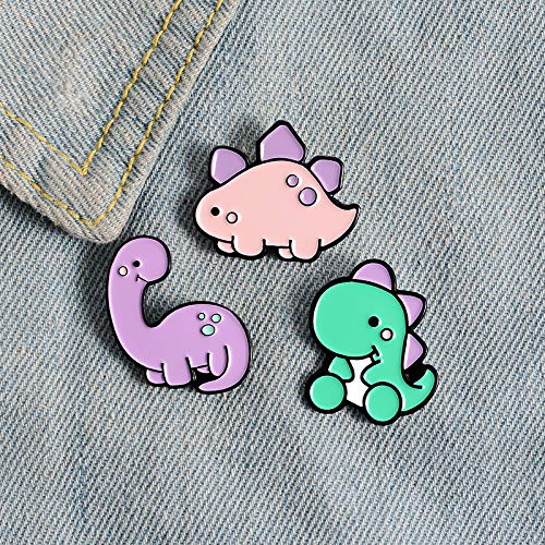 Cute Enamel Pin Set Lapel Pins Brooches Cartoon Brooch Badge Pins for Clothes Bags Backpack for Women - color: Dinosaur Set