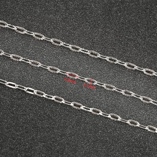 UMAOKANG 32.8 Feet Stainless Steel Jewelry Making Chains Embossed Cable Link Chain Necklace Bracelet DIY for Women Jewelry Chains Bulk - color: Steel Sunflower