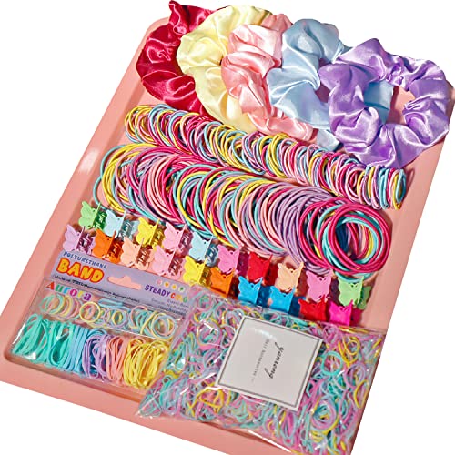 YANRONG Multicolor Hair Ties For Women Girls,Elastic Ponytail Holders Rubber Band For Thick Hair & Thin Hair Fashion Hair Accessories Set（2335PCS） - color: Multicolor
