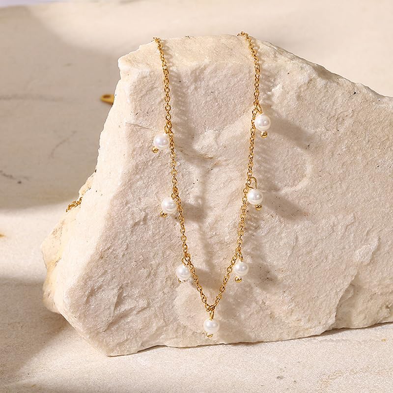 Unisex Celestial Gold Pendant Necklaces, Sun/Moon/Star/Angle Celestial Elements Unisex Choker Gold Lover Chains for Men and Women Jewelry - color: Pearl Strand #2