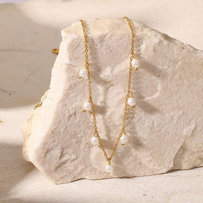 Unisex Celestial Gold Pendant Necklaces, Sun/Moon/Star/Angle Celestial Elements Unisex Choker Gold Lover Chains for Men and Women Jewelry - color: Pearl Strand #2