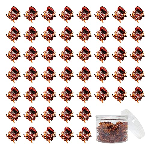 50 PCS Mini Hair Claw Clips， Bangs Strong Grip Multifunction Clamp Clips. (brown) - color: brown