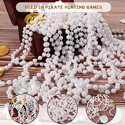 Sureio 36 Pack Long Pearl Necklace Fake Pearl Necklace Bulk Costume Jewelry for Women 1920s White Faux Beaded Strand Layered Accessories for Christmas Wedding Bridal Shower Tea Birthday Decor