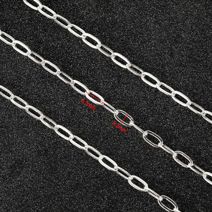 UMAOKANG 5 Meters Silver Chain for Women Necklace Bracelet DIY Paperclip Chains Bulk with Jump Rings and Lobster Clasps Jewelry Findings - color: Silver Paperclip