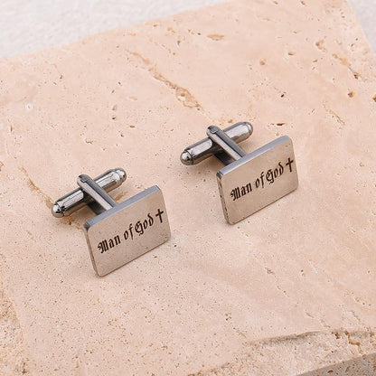 Religious Cufflinks for Men Christian Gifts for Dad Son Grandpa Fathers Day Gift for Husband Uncle Man Of God - style: man of god 01