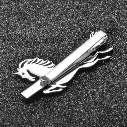 Christmas Tie Clips for Men 14k Gold Plated Silver Tie Pins with Cute Animal Deer/Lion/Dog/Cat Tie Bars Necktie Suit Tie Accessories Jewelry - style: Silver Horse Tie Clip