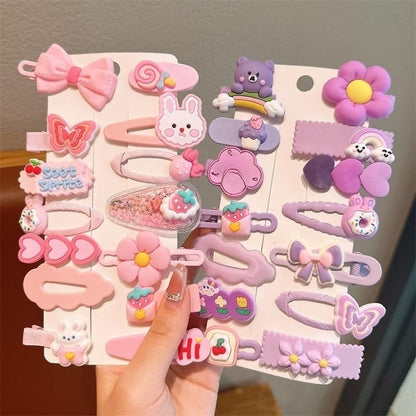 56 pcs Girl Hair Clips Cute Clips for Toddler Girls Hair Accessories for Kids Rabbit/Flower/Bow Colorful Patterns