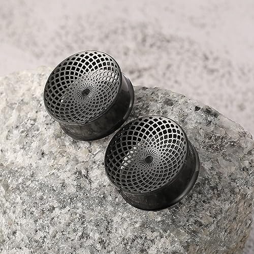 1 Pair New Classic gauges Ear Plugs Tunnels Hypoallergenic 316 Stainless Steel Ear Gauges 8mm-25mm (0G-1") Body Piercing Jewelry - color: Black-1407, size: 0G(8mm)