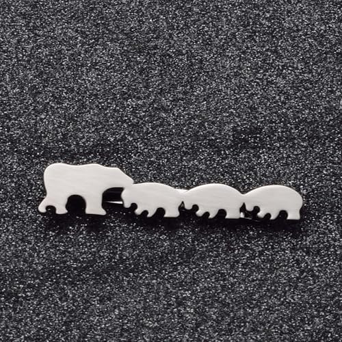 Christmas Tie Clips for Men 14k Gold Plated Silver Tie Pins with Cute Animal Deer/Lion/Dog/Cat Tie Bars Necktie Suit Tie Accessories Jewelry - style: Black Bear Tie Clips