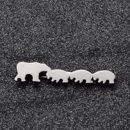 Christmas Tie Clips for Men 14k Gold Plated Silver Tie Pins with Cute Animal Deer/Lion/Dog/Cat Tie Bars Necktie Suit Tie Accessories Jewelry - style: Black Bear Tie Clips