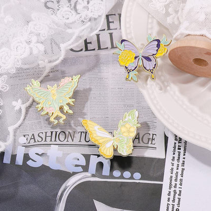 Cute Enamel Pin Set Lapel Pins Brooches Cartoon Brooch Badge Pins for Clothes Bags Backpack for Women - color: Butterfly Set 4