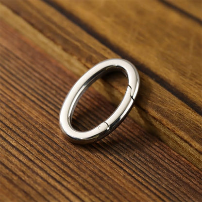 1Pc Oval Spring Clasps Clips Connector Rings for Keychain DIY Crafts (Silver-F) - color: Silver-F