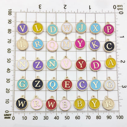 104pcs Double-Sided Enamel Letter Charms for Jewelry Making, Includes A-Z Initial Charms for Bracelets, Necklaces & DIY Craft Projects